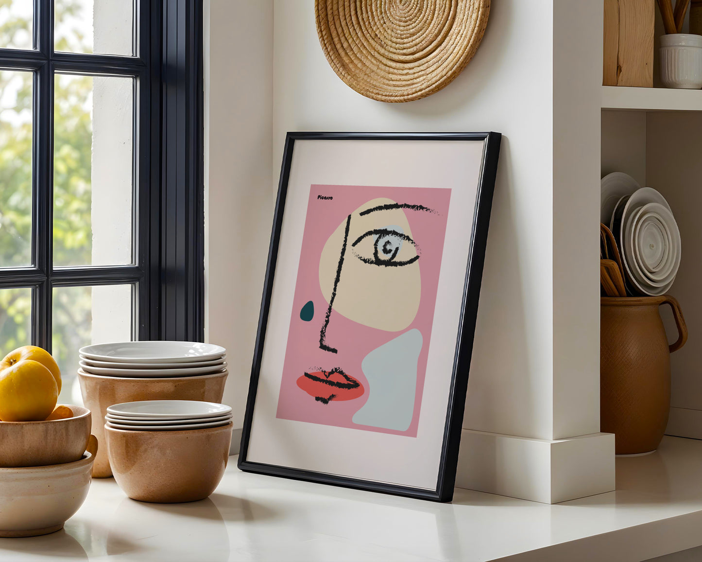 Modern Cubist Abstract Face Framed Poster - View 3