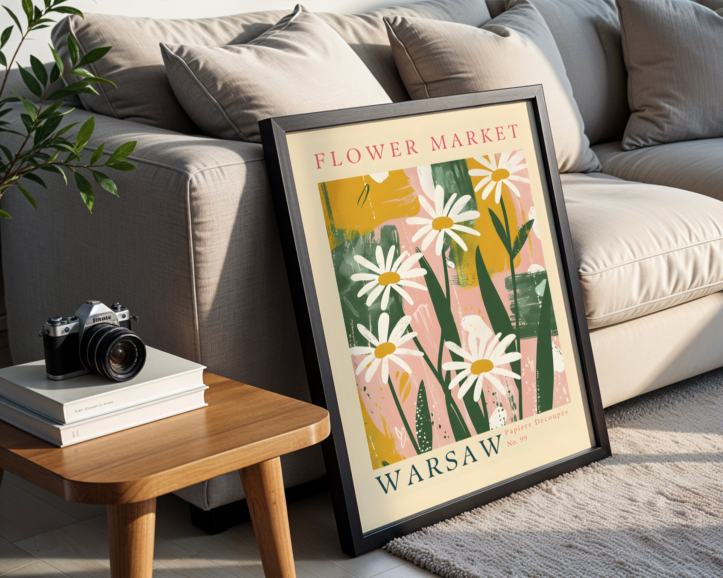 Warsaw Flower Market Daisies Abstract Framed Poster – Framed Wall Art Poster - Image 2