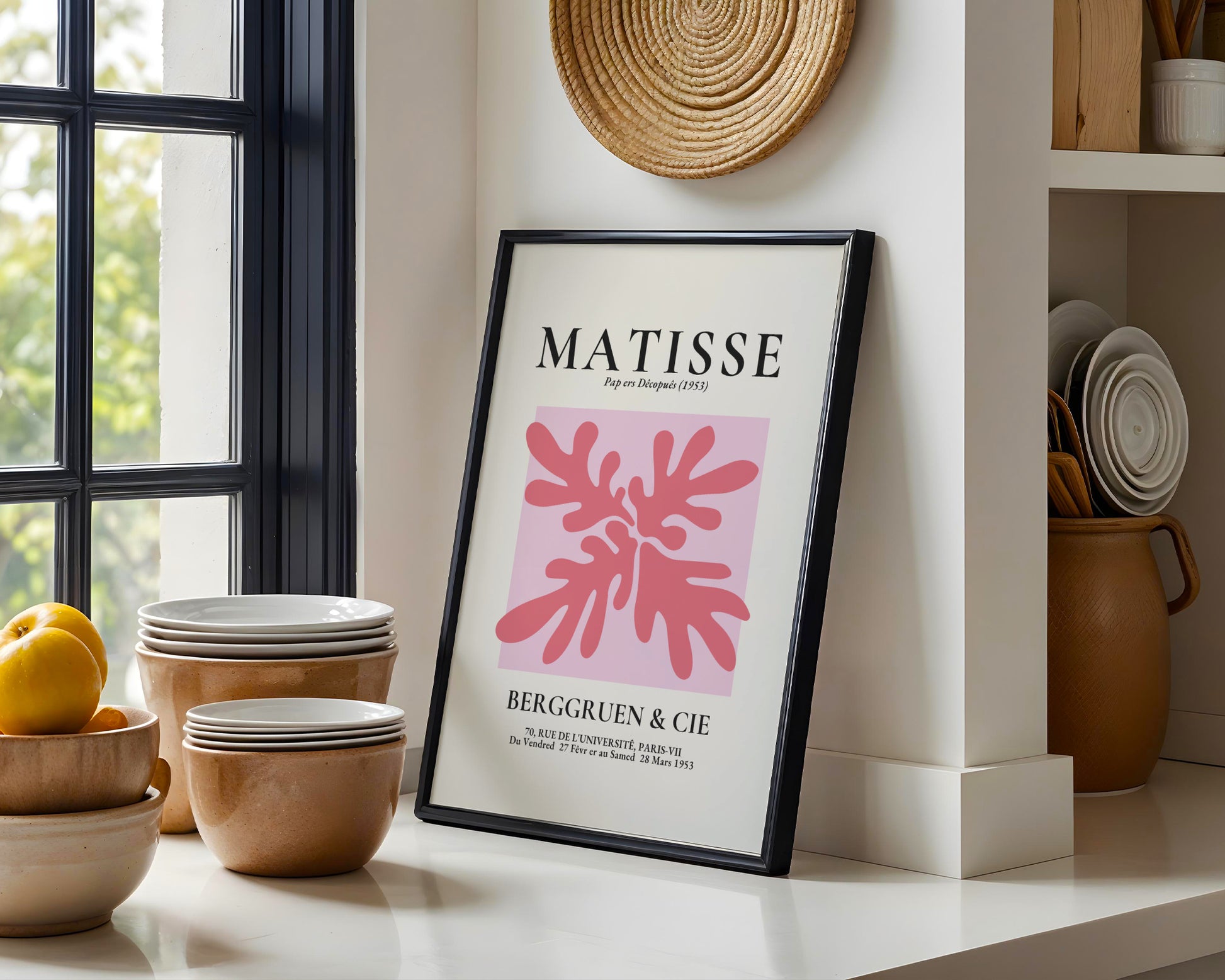 Matisse Coral Abstract Cut-Out Framed Wall Art - View 3