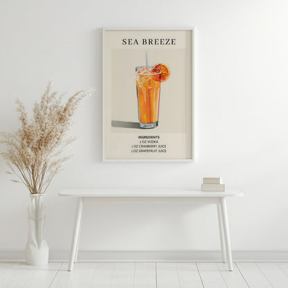 Sea Breeze Cocktail Recipe Framed Wall Art – Framed Wall Art Poster - Image 4