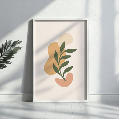 Minimalist Botanical Abstract Framed Poster – Framed Wall Art Poster - Image 2