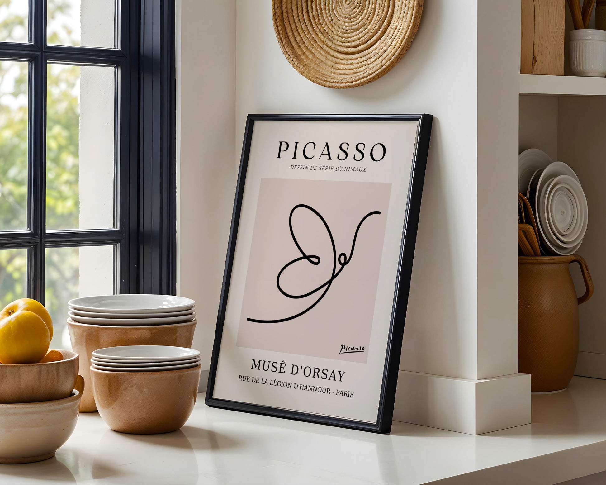 Picasso Butterfly Minimalist Line Art Framed Poster - View 4