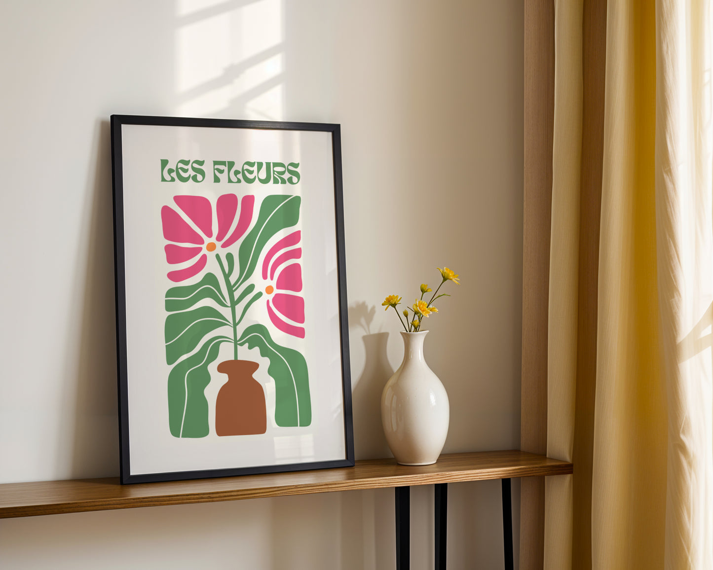 Les Fleurs Abstract Floral Framed Poster – Framed Wall Art Poster - Image 3