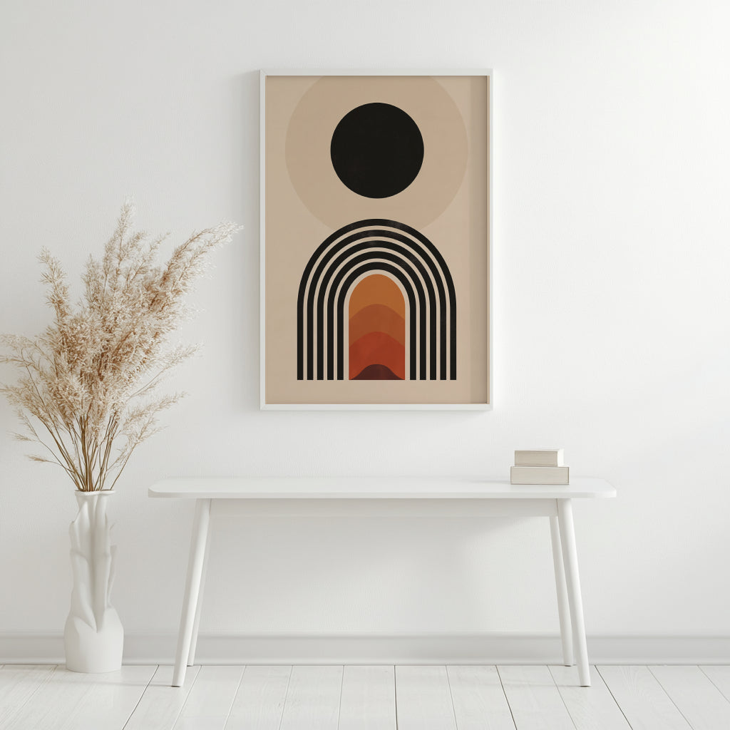 Minimalist Sunset Arch Geometric Wall Art – Framed Wall Art Poster - Image 3