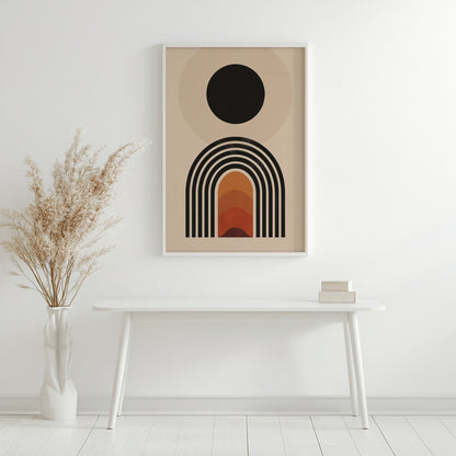 Minimalist Sunset Arch Geometric Wall Art – Framed Wall Art Poster - Image 3