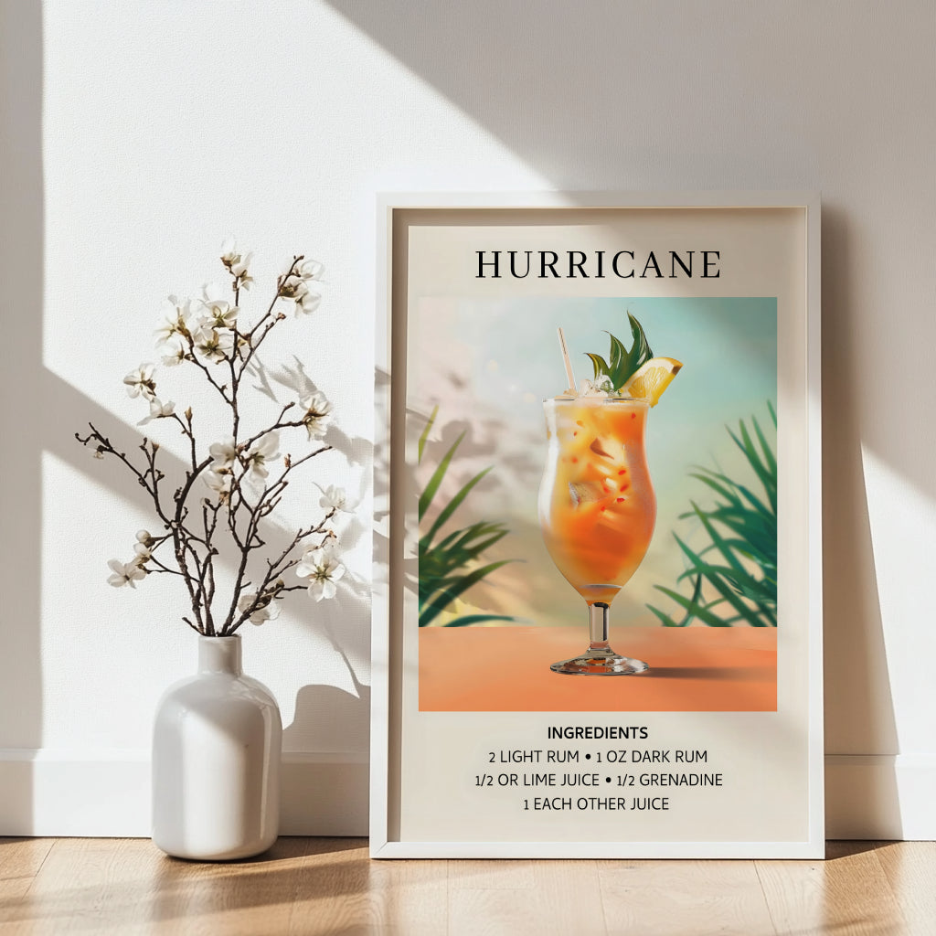 Hurricane Cocktail Recipe Framed Poster – Framed Wall Art Poster - Image 3