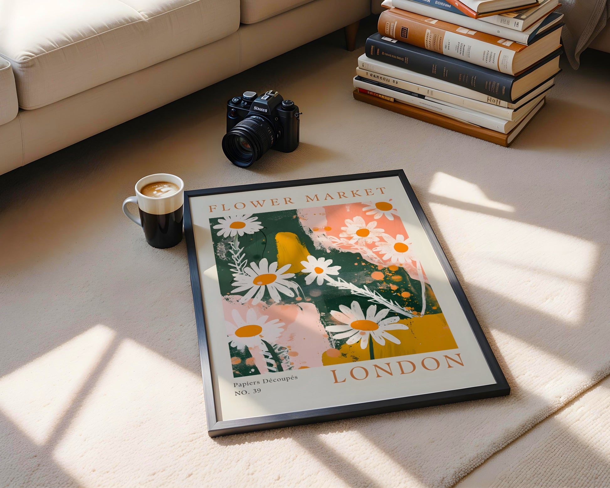 London Flower Market Daisies Framed Poster – Framed Wall Art Poster - Image 2