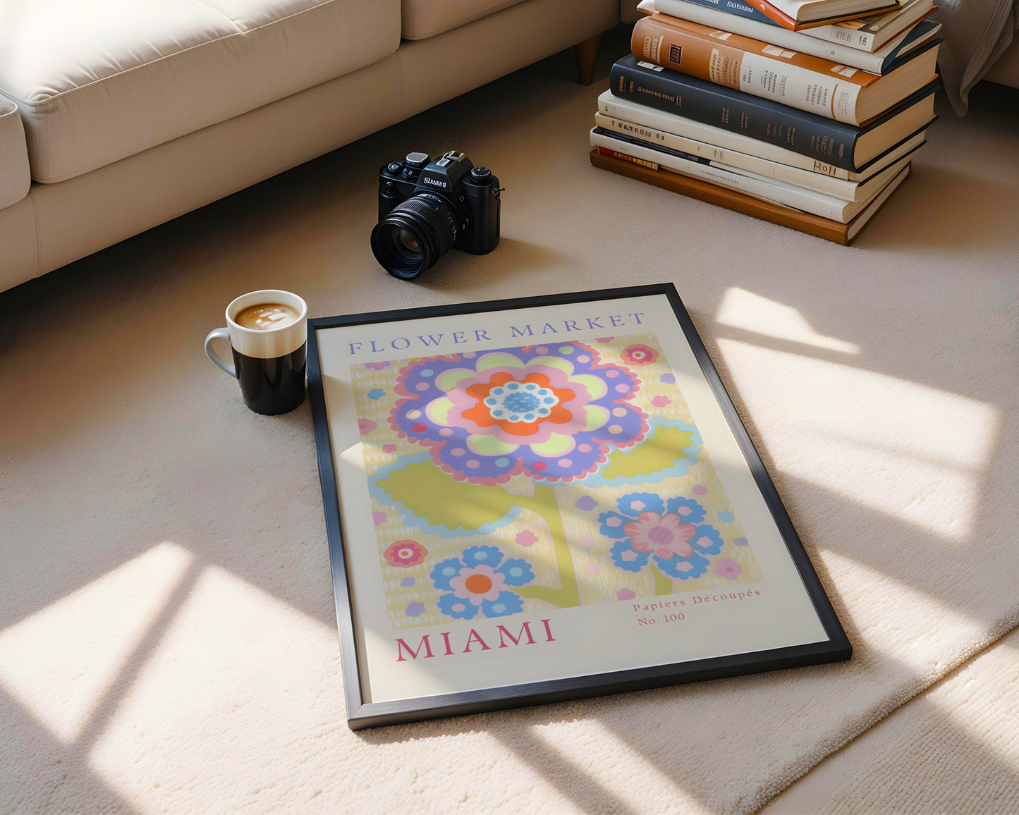 Miami Flower Market Abstract Floral Framed Poster – Framed Wall Art Poster - Image 4