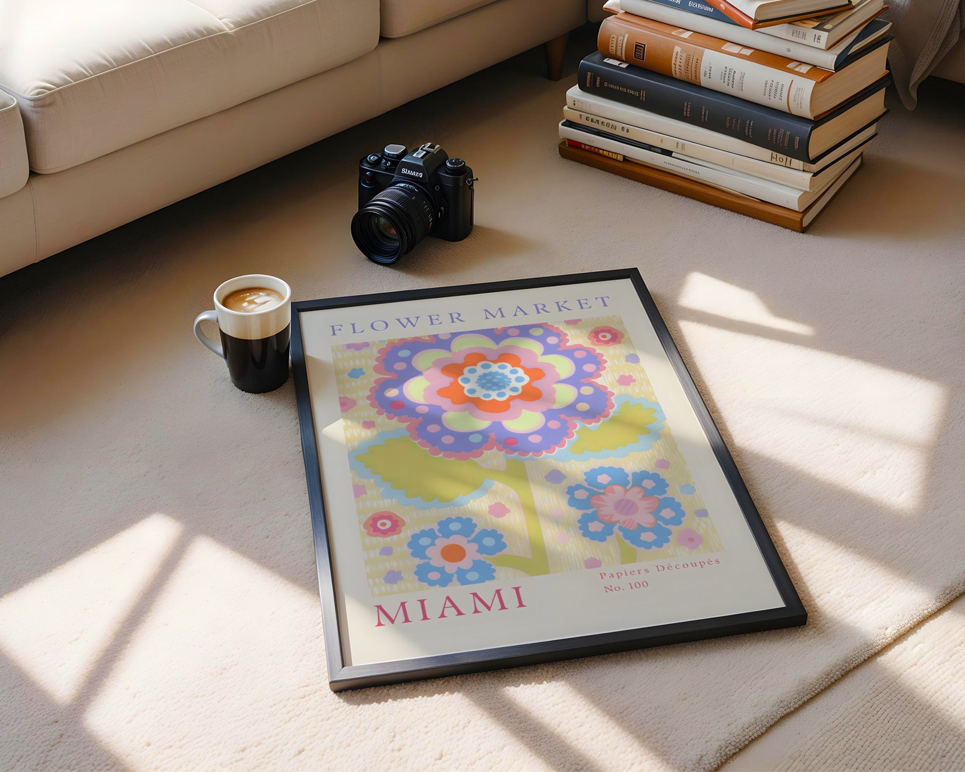 Miami Flower Market Abstract Floral Framed Poster – Framed Wall Art Poster - Image 4