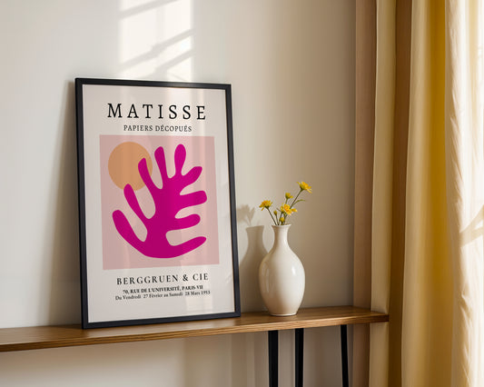 Matisse Papiers Découpés Pink Abstract Art Framed Poster - View 1