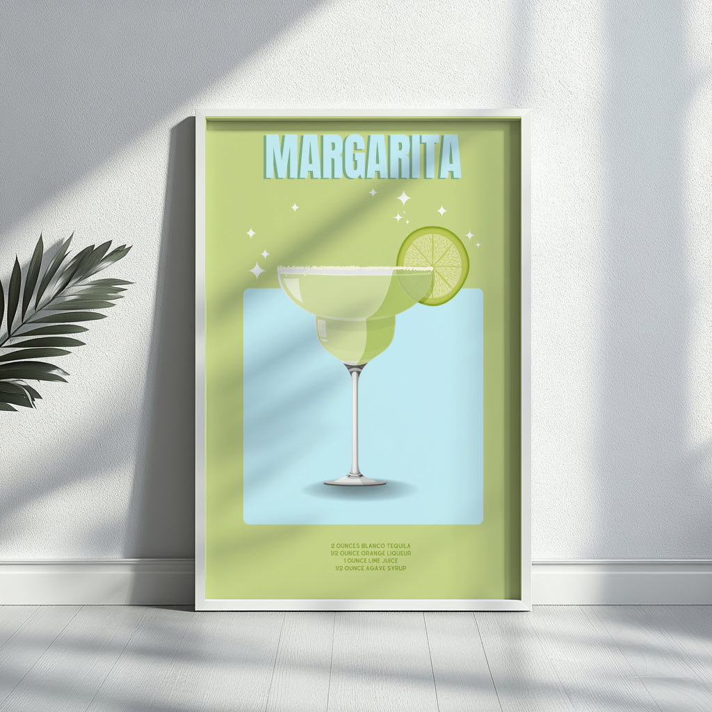 Vibrant Margarita Cocktail Recipe Framed Poster – Framed Wall Art Poster - Image 4