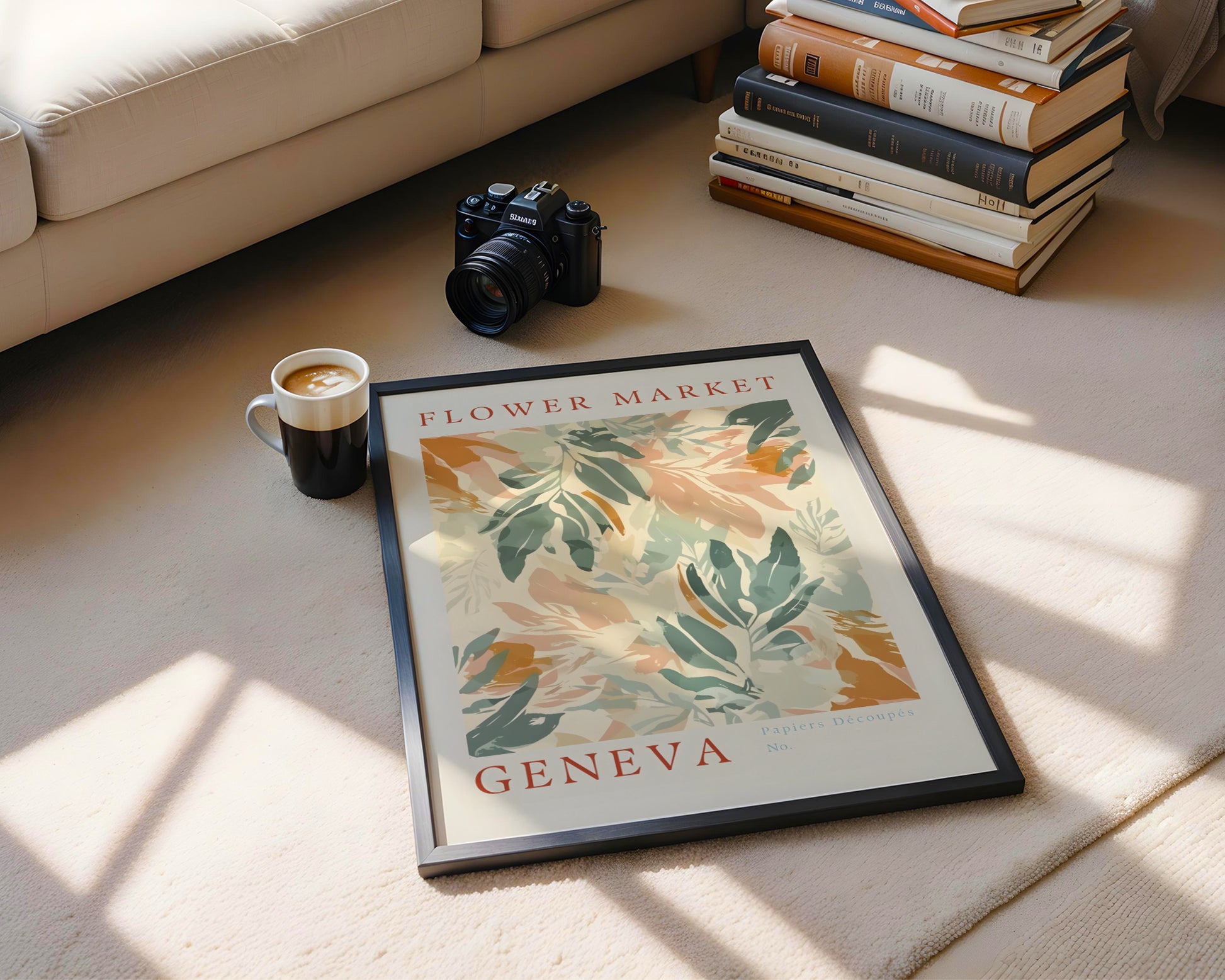 Geneva Flower Market Abstract Botanical Framed Poster – Framed Wall Art Poster - Image 4