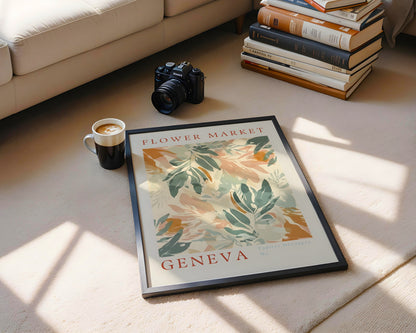 Geneva Flower Market Abstract Botanical Framed Poster – Framed Wall Art Poster - Image 4