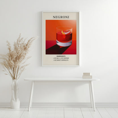 Negroni Cocktail Recipe Framed Poster – Framed Wall Art Poster - Image 4