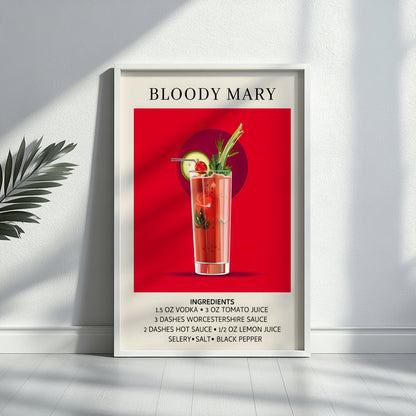 Bloody Mary Cocktail Recipe Framed Poster – Framed Wall Art Poster - Image 4