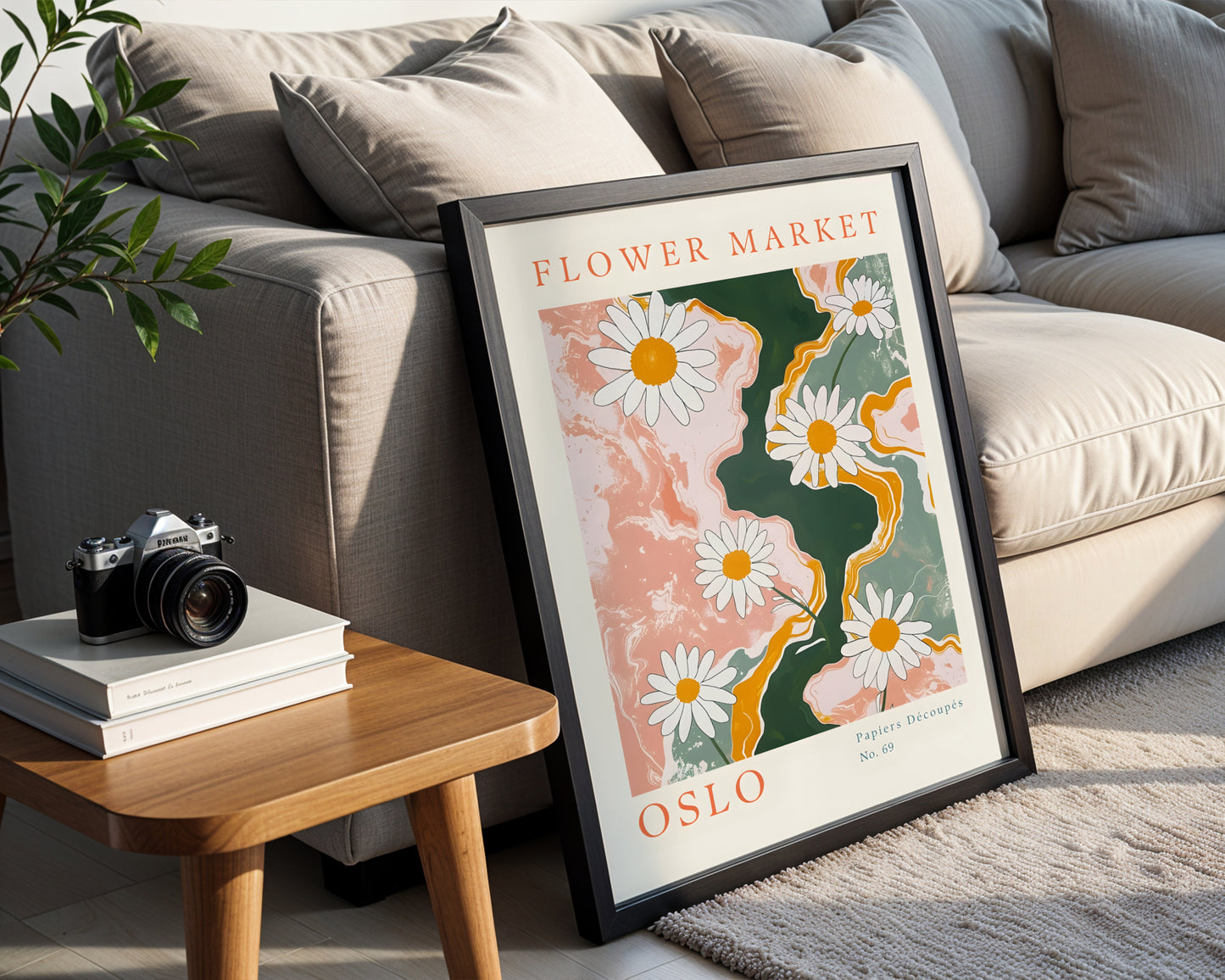 Oslo Flower Market Daisies Framed Poster – Framed Wall Art Poster - Image 2