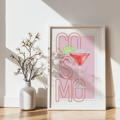 Cosmopolitan Cocktail Pink Wall Art Framed Poster – Framed Wall Art Poster - Image 3