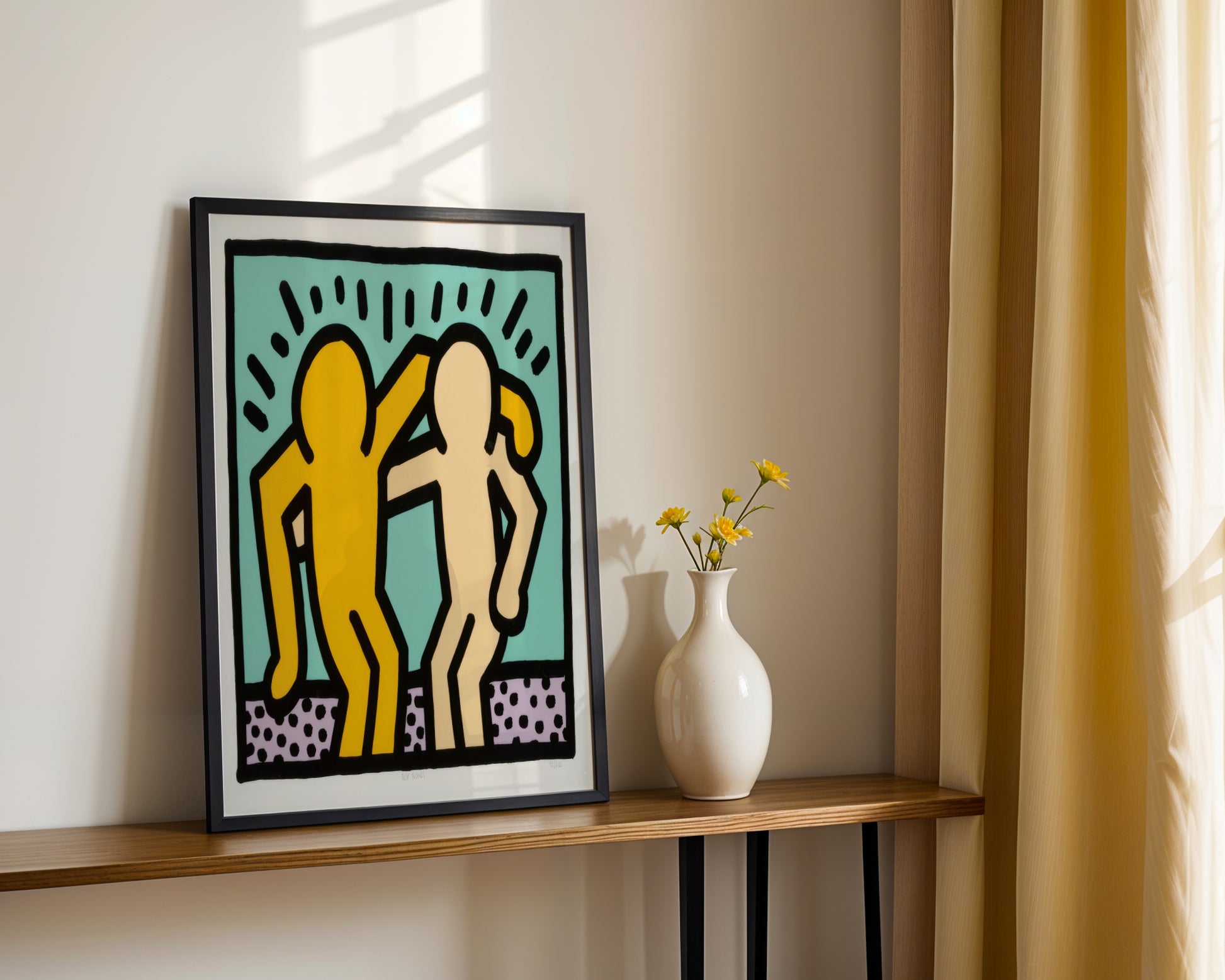 Keith Haring Style Dancing Figures Framed Poster - View 4