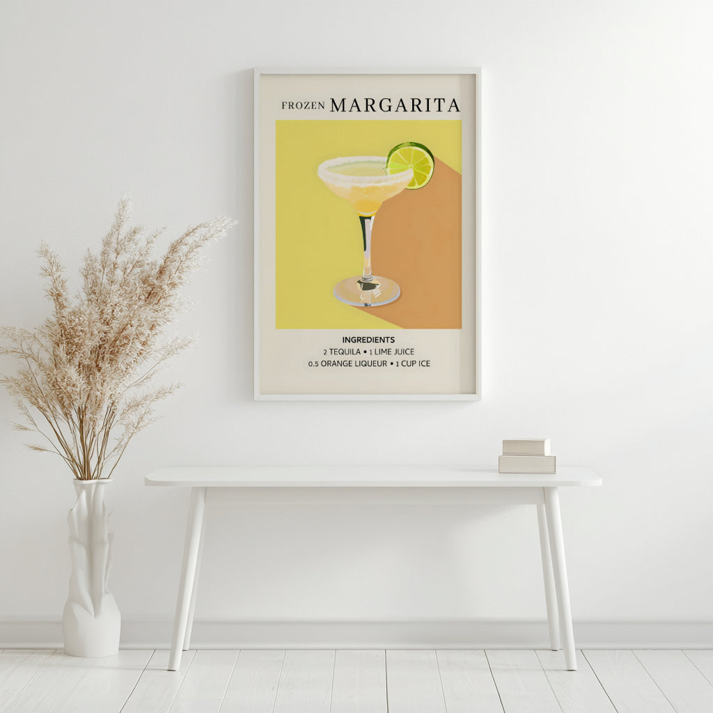 Frozen Margarita Cocktail Recipe Framed Poster#1 – Framed Wall Art Poster - Image 4
