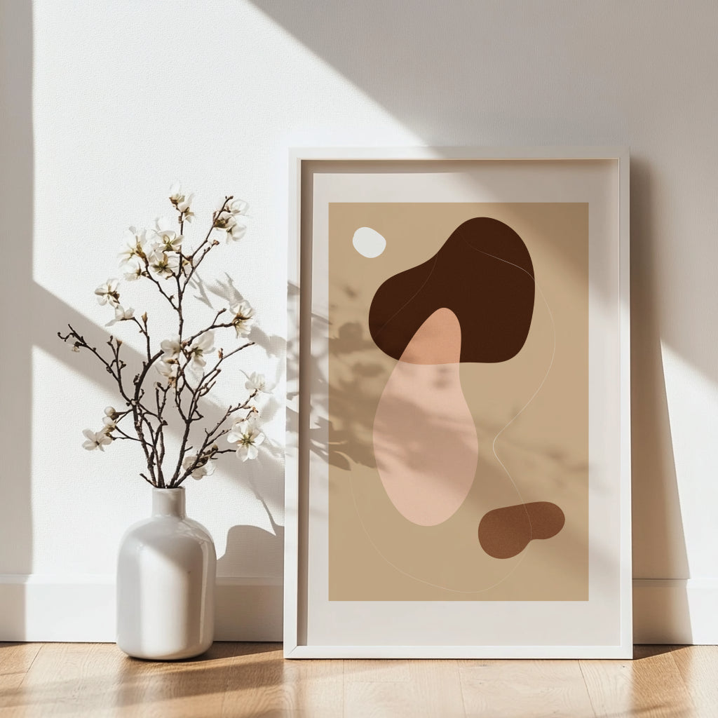 Earth Tone Organic Abstract Art Framed Poster – Framed Wall Art Poster - Image 2