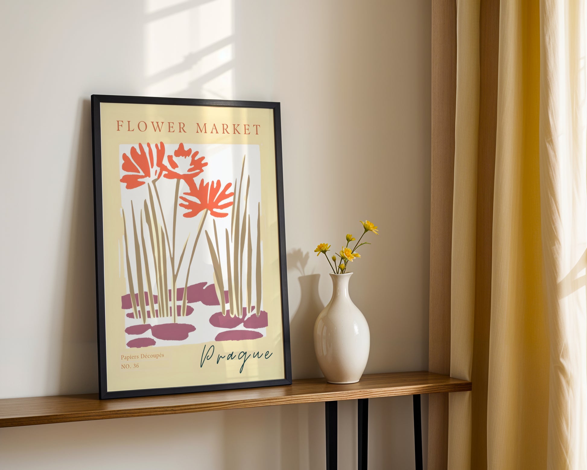 Prague Flower Market Abstract Art Framed Poster – Framed Wall Art Poster - Image 3