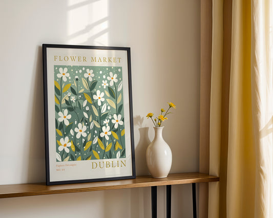 Dublin Flower Market Daisy Botanical Framed Poster – Framed Wall Art Poster - Image 2