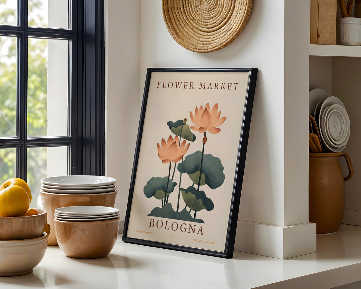 Bologna Flower Market Lotus Framed Poster – Framed Wall Art Poster - Image 4