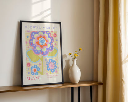 Miami Flower Market Abstract Floral Framed Poster – Framed Wall Art Poster - Image 3