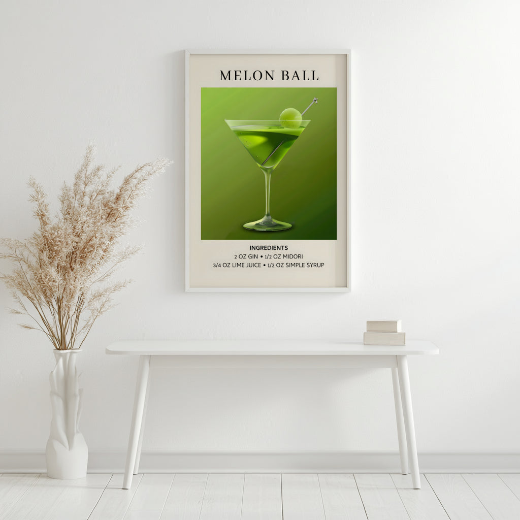 Melon Ball Cocktail Recipe Framed Poster – Framed Wall Art Poster - Image 4
