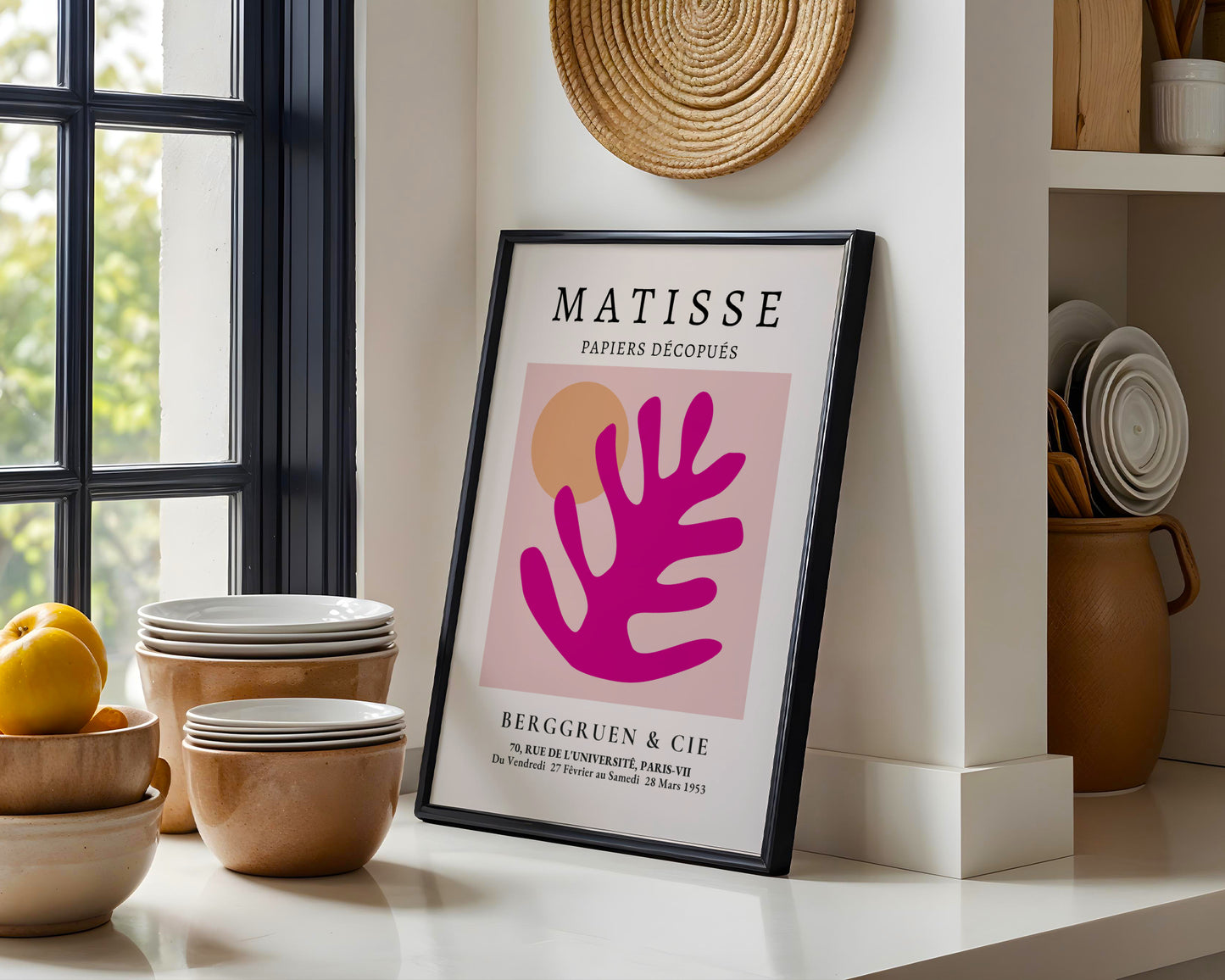 Matisse Papiers Découpés Pink Abstract Art Framed Poster - View 3