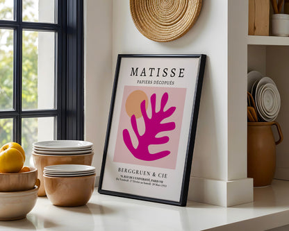 Matisse Papiers Découpés Pink Abstract Art Framed Poster - View 3