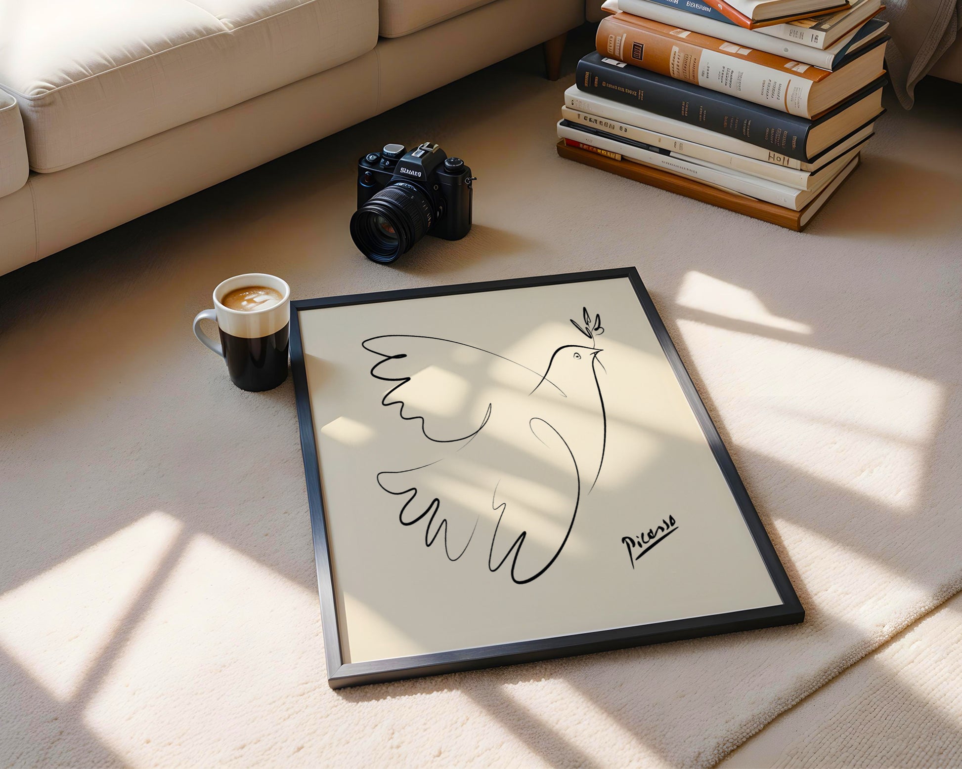 Picasso Dove of Peace Line Art Framed Poster - View 4