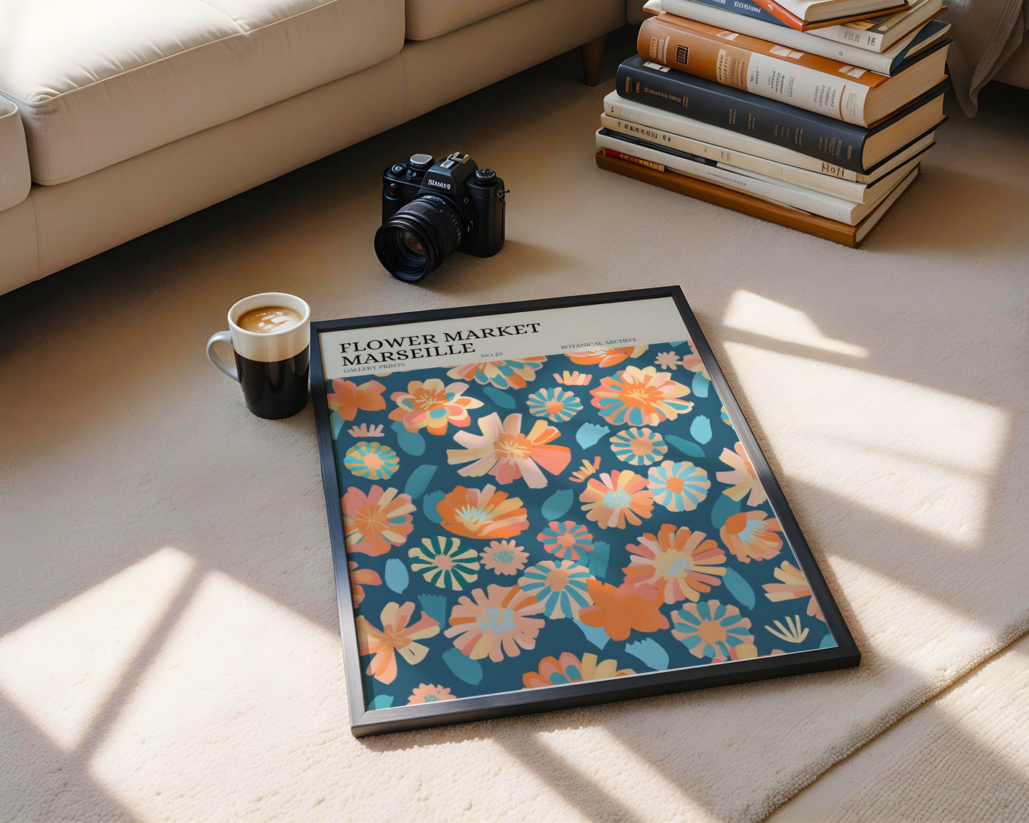 Flower Market Marseille Abstract Floral Framed Poster – Framed Wall Art Poster - Image 4