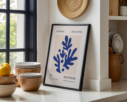 Matisse Blue Abstract Botanical Cut-Out Framed Poster - View 5