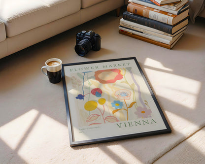 Vienna Flower Market Abstract Art Framed Poster – Framed Wall Art Poster - Image 4