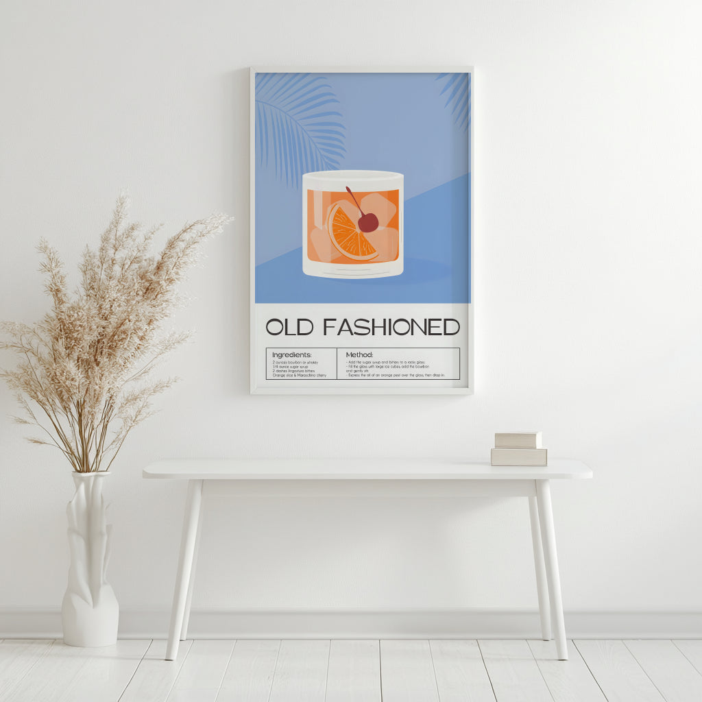 Old Fashioned Cocktail Recipe Framed Poster#1 – Framed Wall Art Poster - Image 4