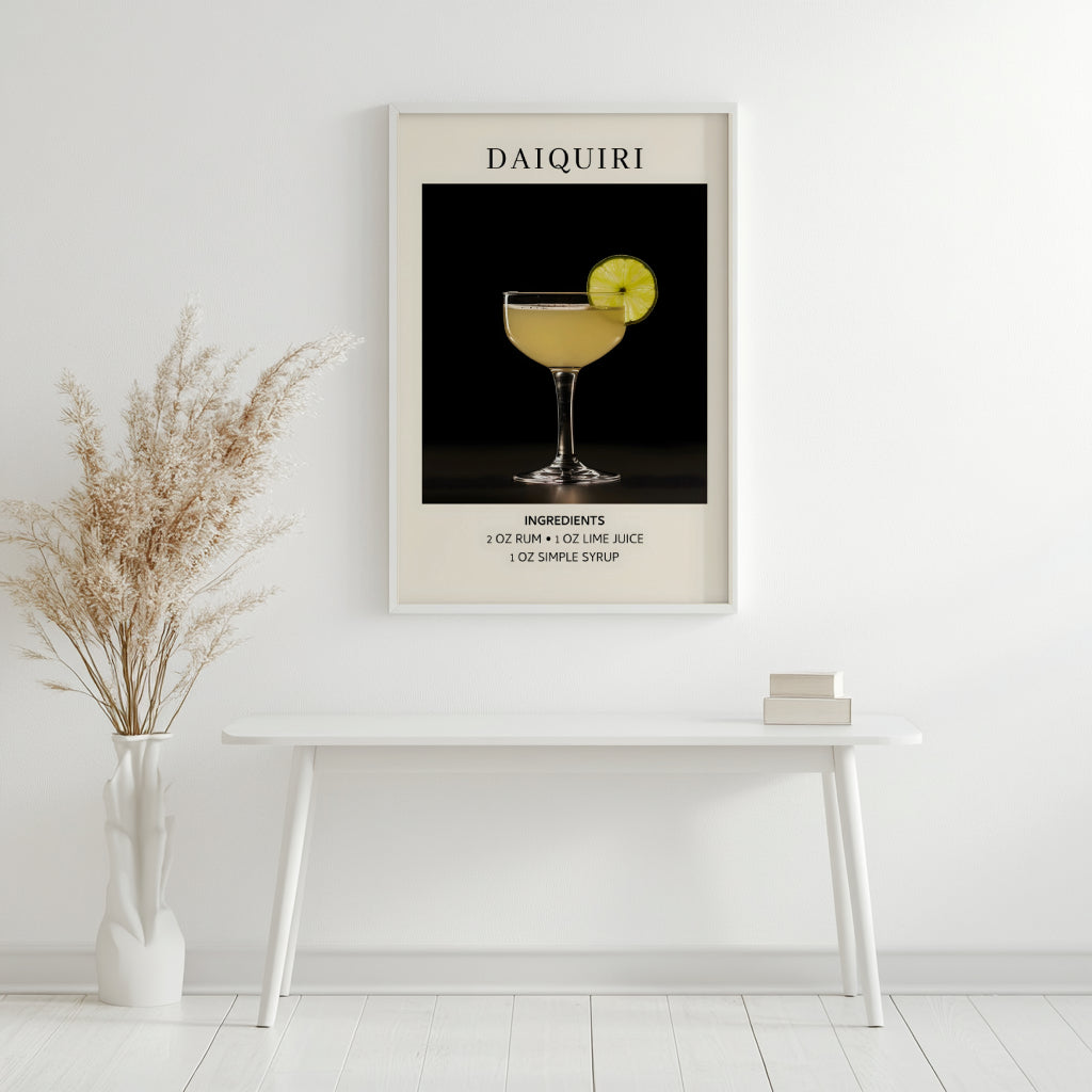 Classic Daiquiri Cocktail Recipe Framed Poster – Framed Wall Art Poster - Image 4