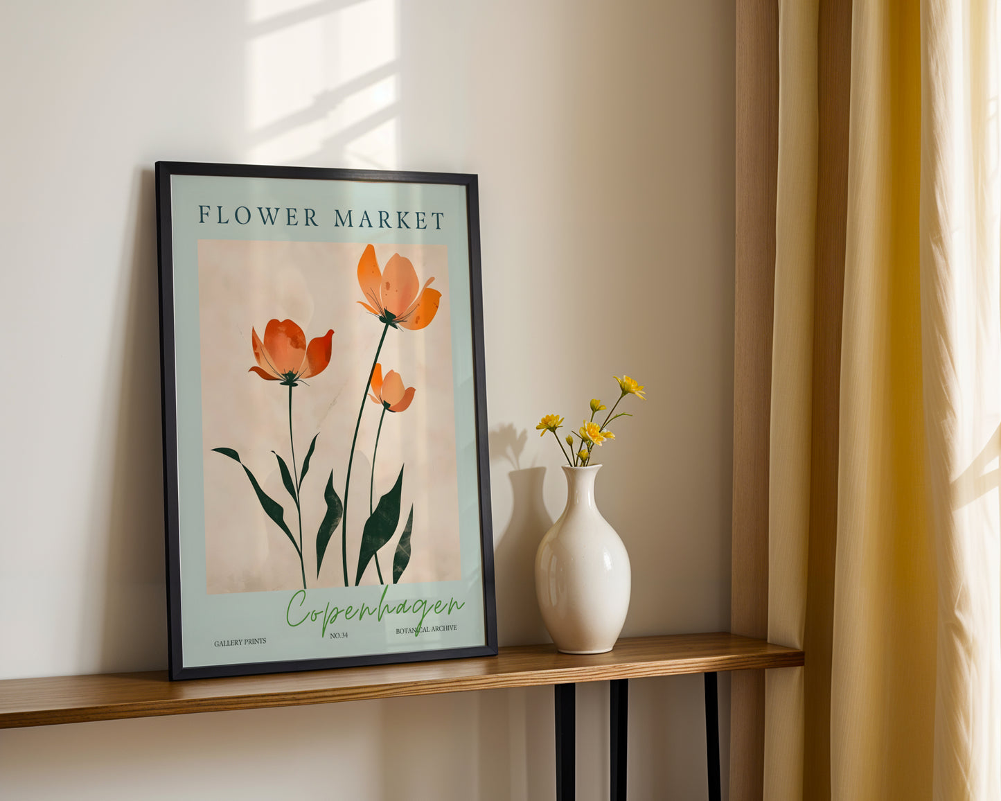 Copenhagen Flower Market Orange Poppies Framed Poster – Framed Wall Art Poster - Image 3