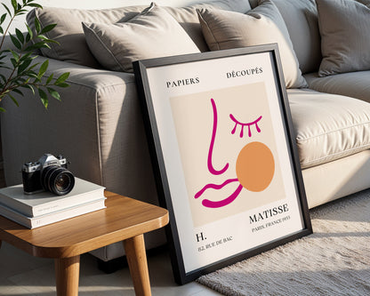 Matisse Papiers Découpés Abstract Face Framed Poster - View 3
