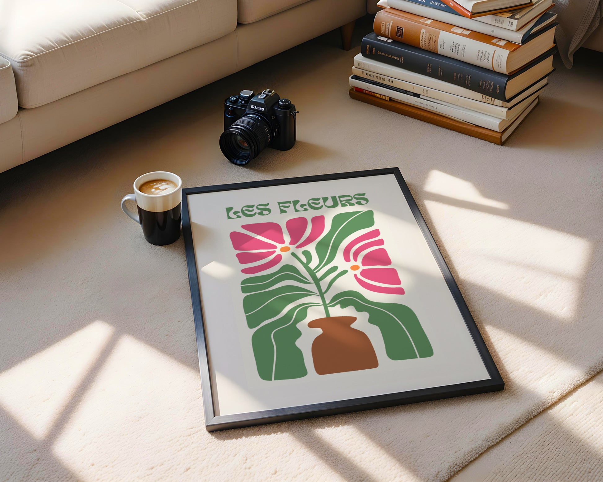 Les Fleurs Abstract Floral Framed Poster – Framed Wall Art Poster - Image 4
