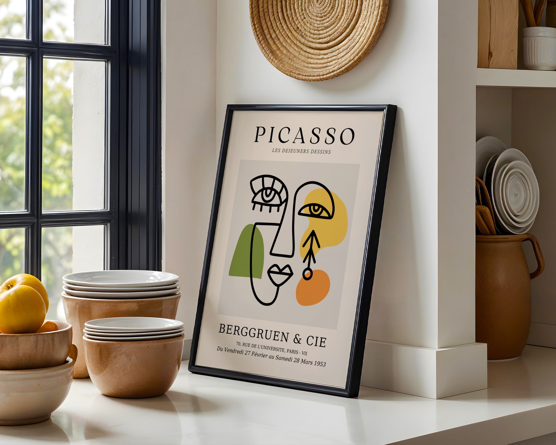 Picasso Les Dejeuners Dessins Abstract Face Framed Poster - View 4