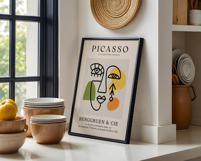 Picasso Les Dejeuners Dessins Abstract Face Framed Poster - View 4