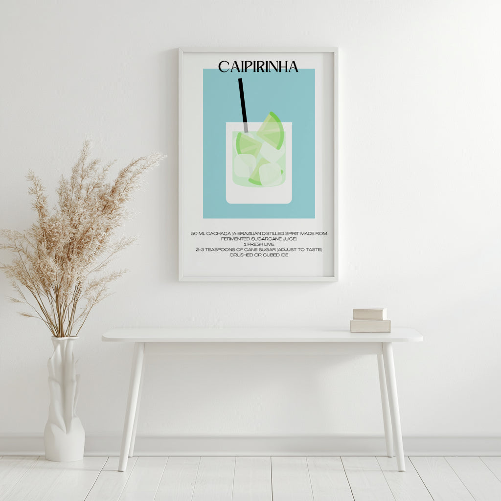 Caipirinha Cocktail Recipe Minimalist Framed Poster – Framed Wall Art Poster - Image 4