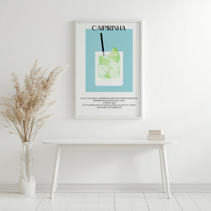 Caipirinha Cocktail Recipe Minimalist Framed Poster – Framed Wall Art Poster - Image 4