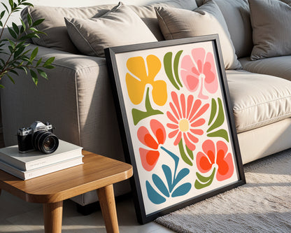 Abstract Mid-Century Modern Floral Framed Poster – Framed Wall Art Poster - Image 4
