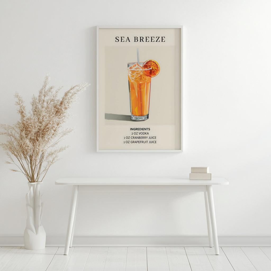 Sea Breeze Cocktail Recipe Framed Wall Art – Framed Wall Art Poster - Image 4