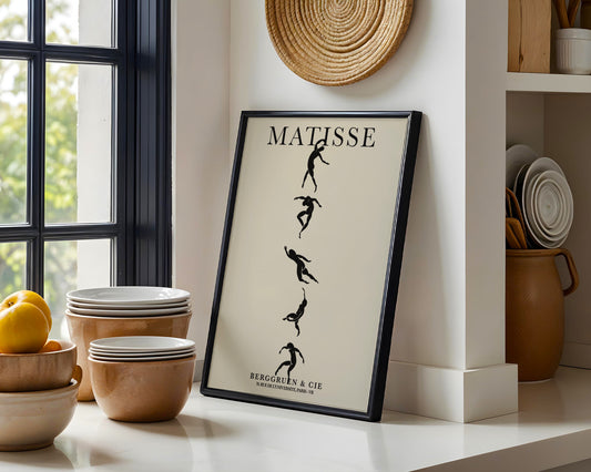 Matisse Inspired Black Dancers Abstract Framed Wall Art - View 1