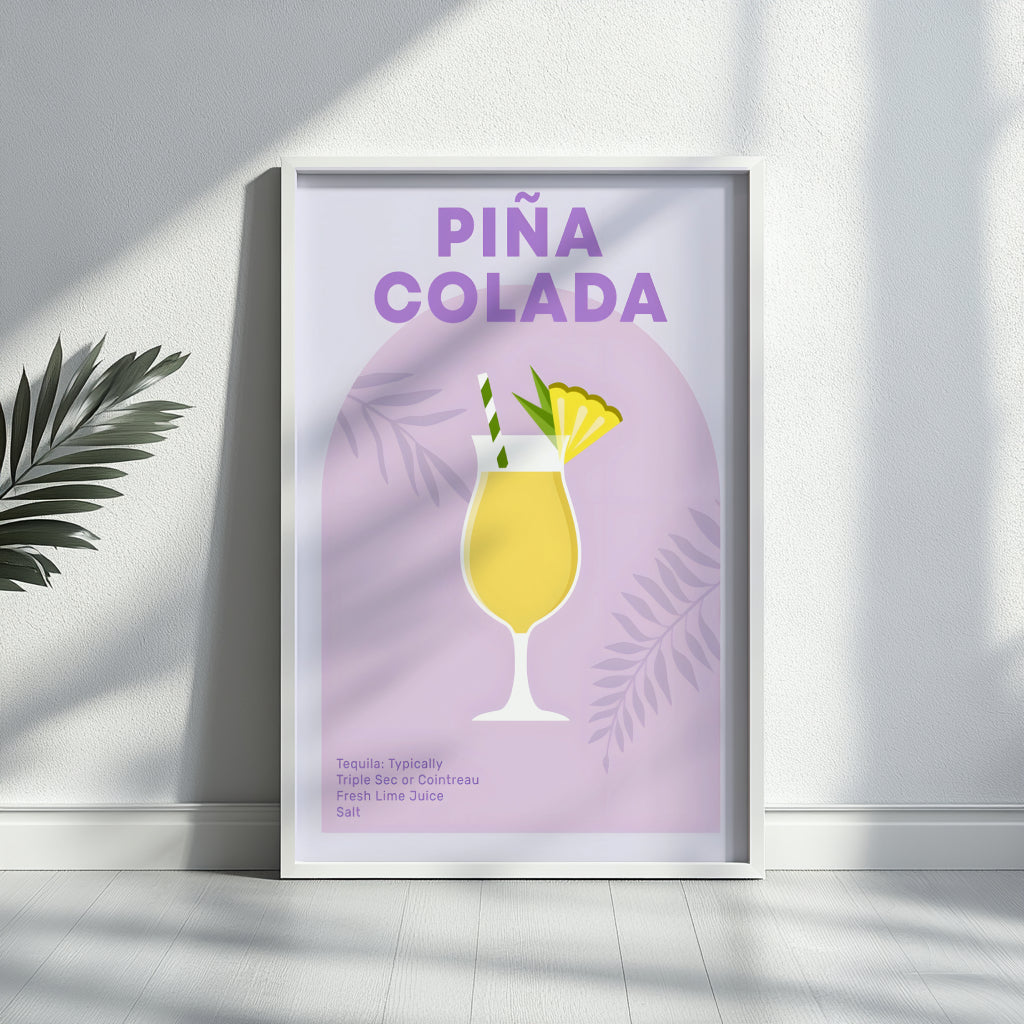 Piña Colada Tropical Cocktail Drink Framed Poster – Framed Wall Art Poster - Image 3
