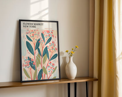 Flower Market New York Botanical Framed Art – Framed Wall Art Poster - Image 3