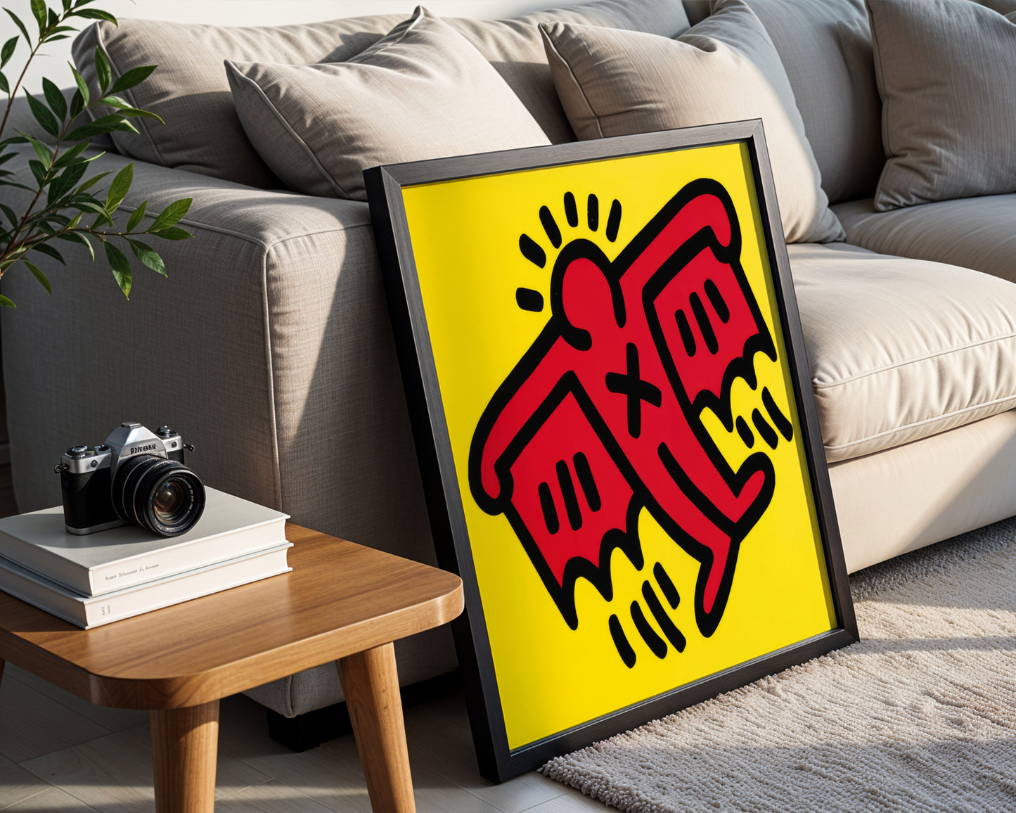 Keith Haring Style Radiant Angel Pop Art Framed Poster - View 1